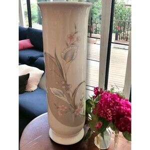 Bud Vase, 8" Porcelain, Baker, Hart & Stuart, Made In Japan, Floral Pattern